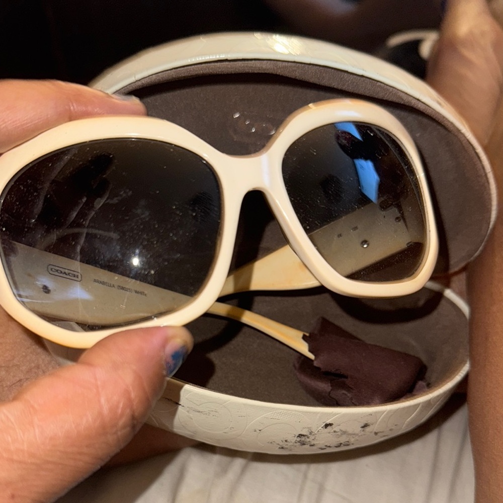 Coach Cream Fashion Sunglasses Oversized